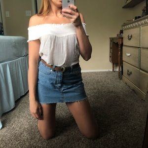 Brandless Off-The-Shoulder White Breezy Top